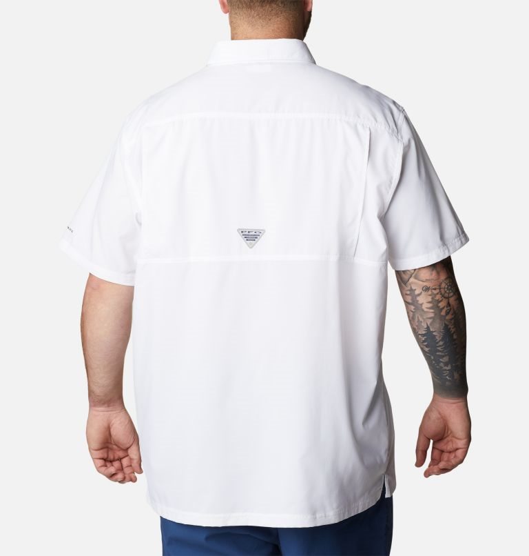 Men's Columbia PFG Slack Tide Camp Shirts White | Plus Size CA-E01A5